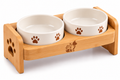 Purrhaven DineWell Elevated Ceramic Cat Bowl Duo