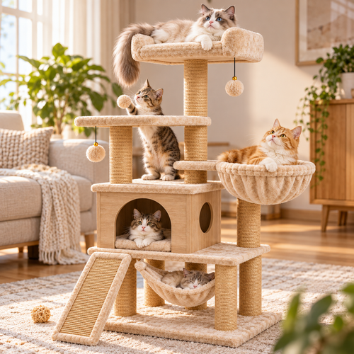 Purrhaven Climb & Rest Multi-Level Cat Tree Tower