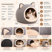 Purrhaven CozyCove Felt Cat Cave Bed
