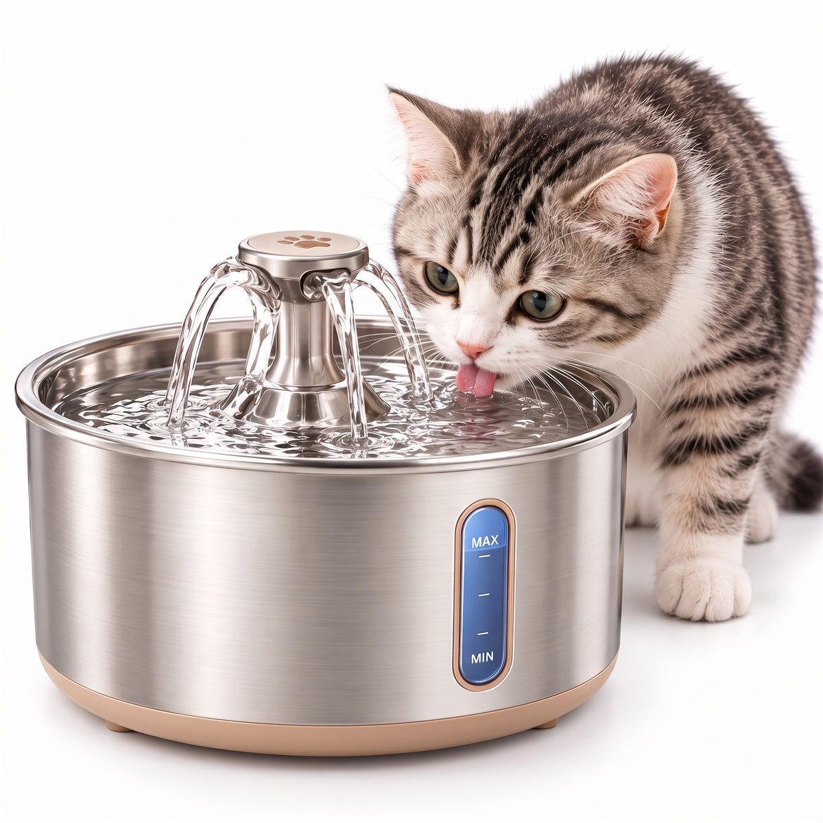 Purrhaven AquaFlow Stainless Steel Cat Water Fountain