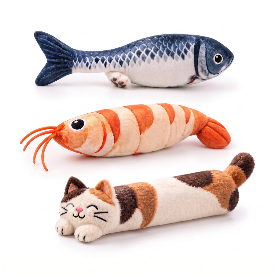 Purrhaven Kick & Cuddle Catnip Kicker Toy Trio
