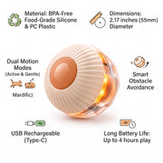 Purrhaven MotionPlay Rechargeable Rolling Cat Ball