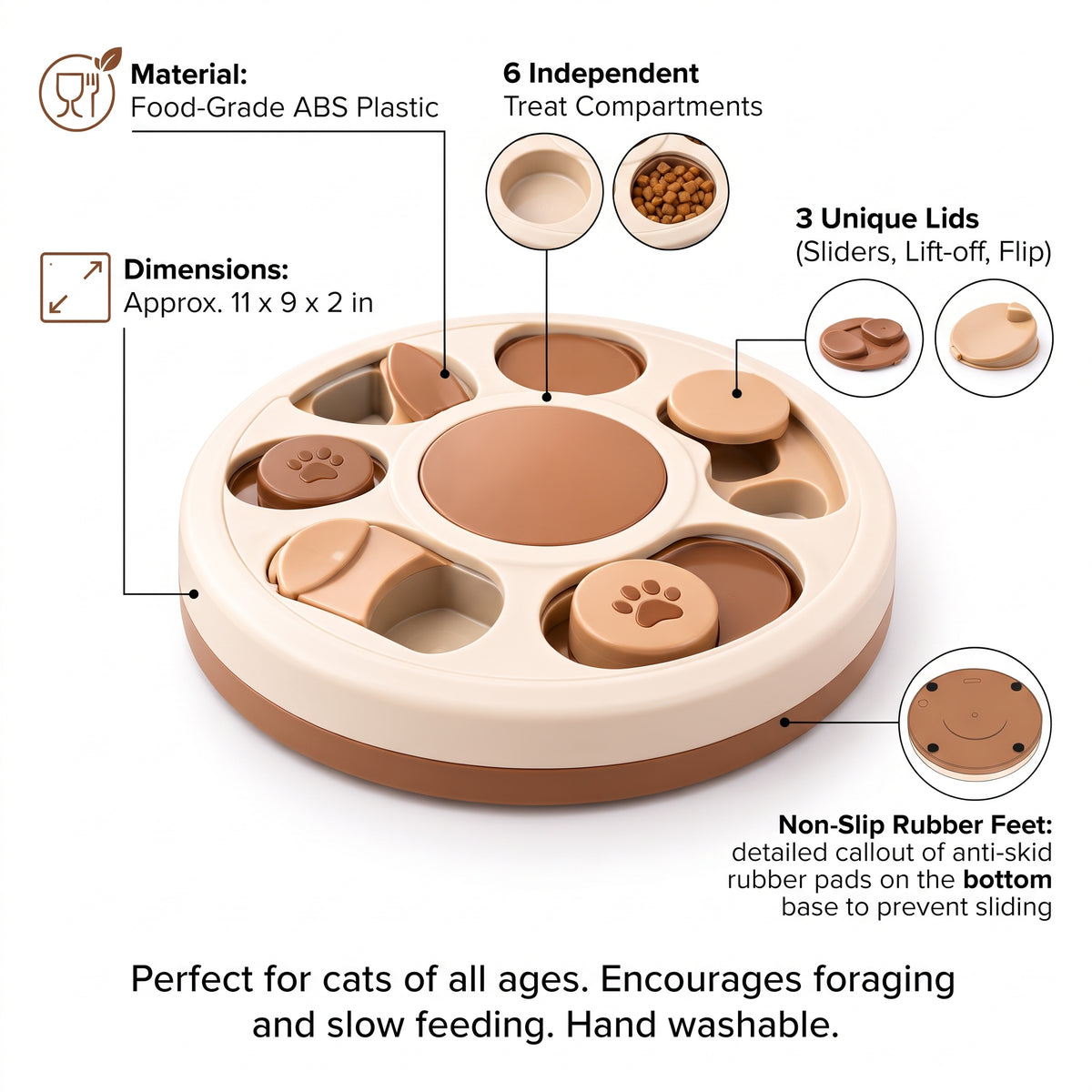 Purrhaven BrainBites Interactive Cat Treat Puzzle