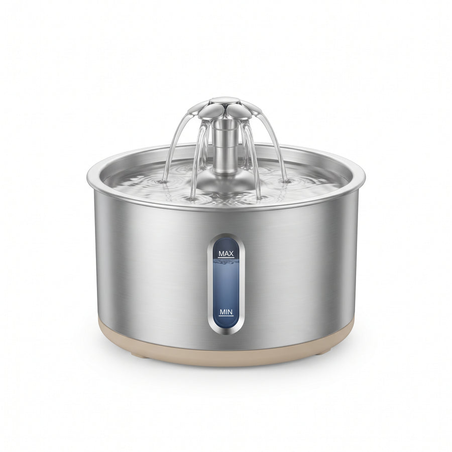Purrhaven AquaFlow Stainless Steel Cat Water Fountain