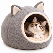 Purrhaven CozyCove Felt Cat Cave Bed
